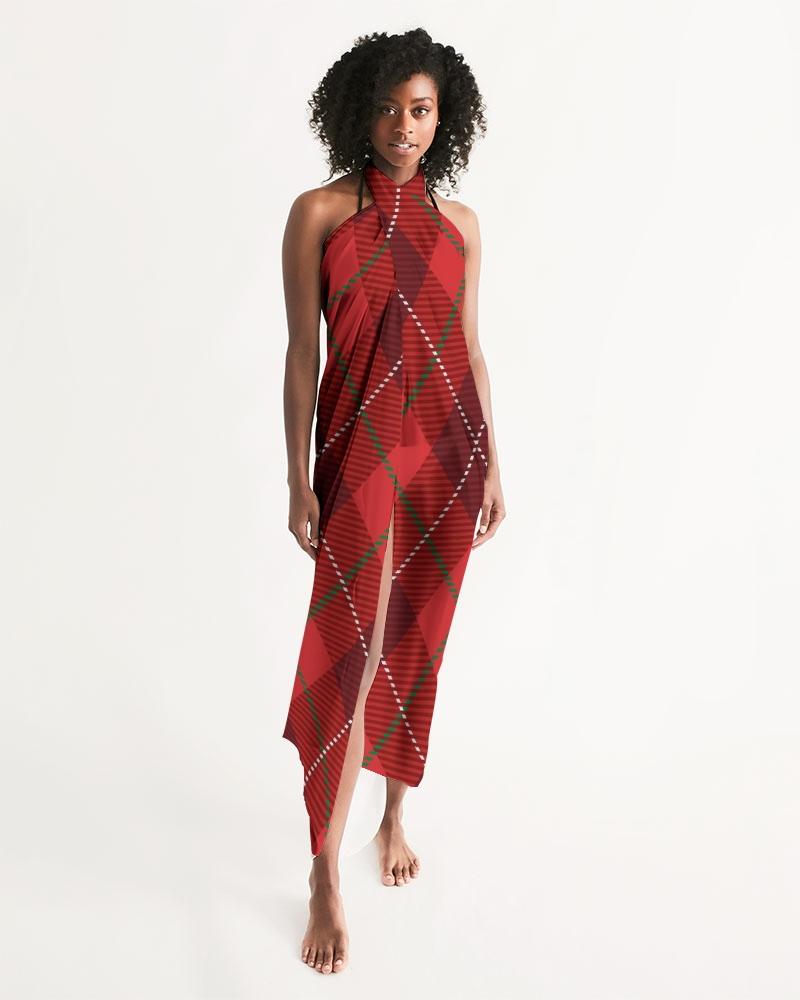 Plaid Red Swimsuit Cover Up