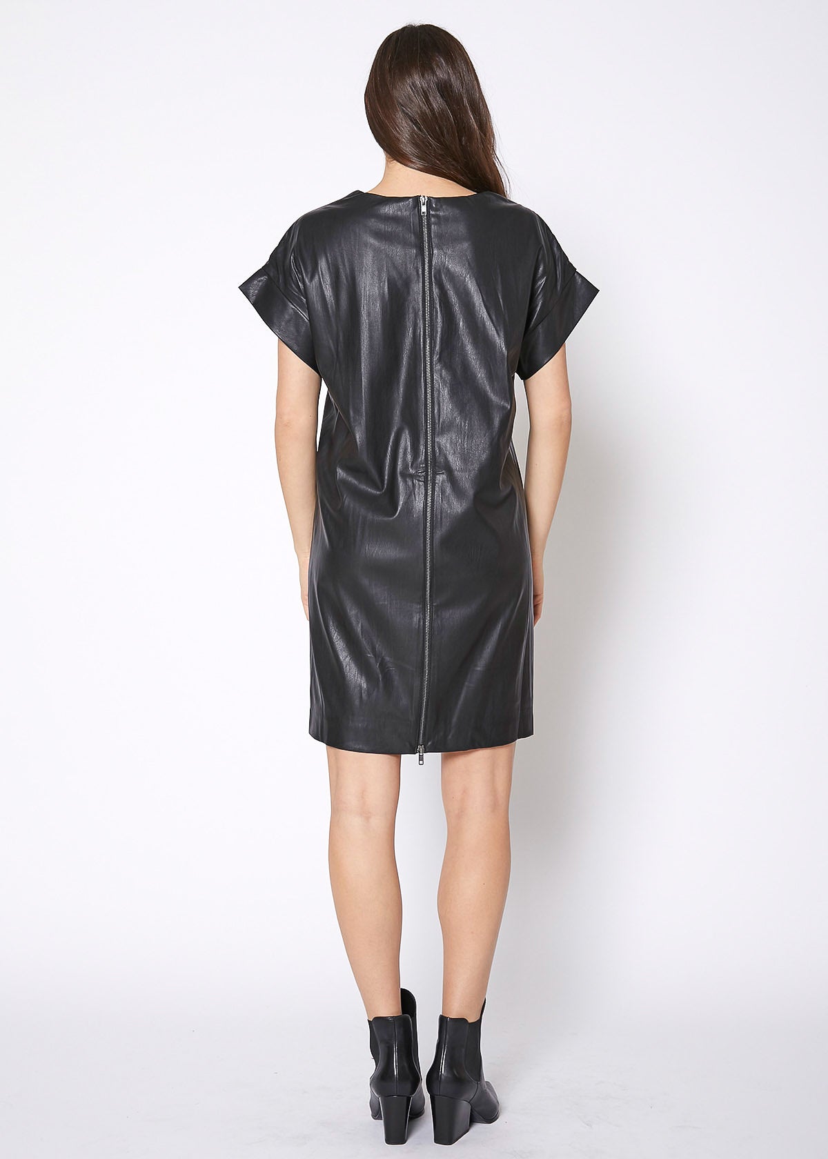 Women's Black PU Leather Dress