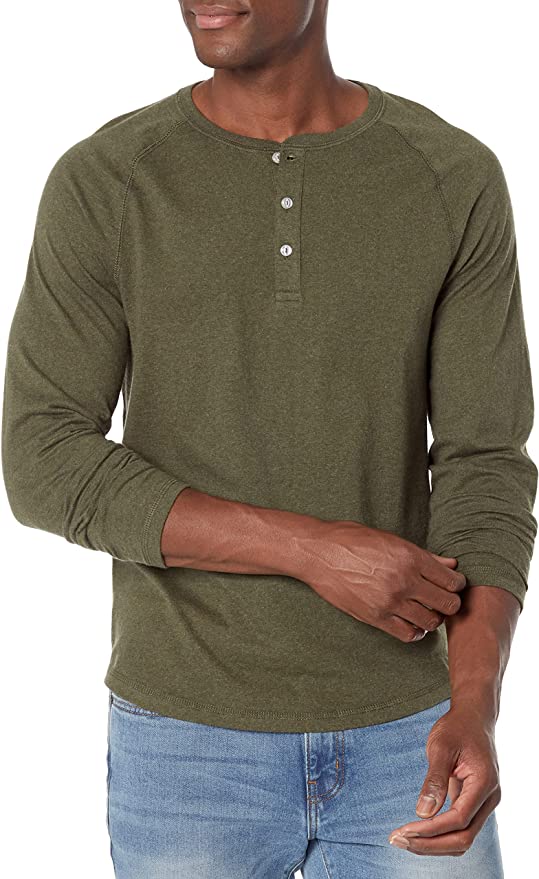 Men's Slim-Fit Long-Sleeve Henley Shirt