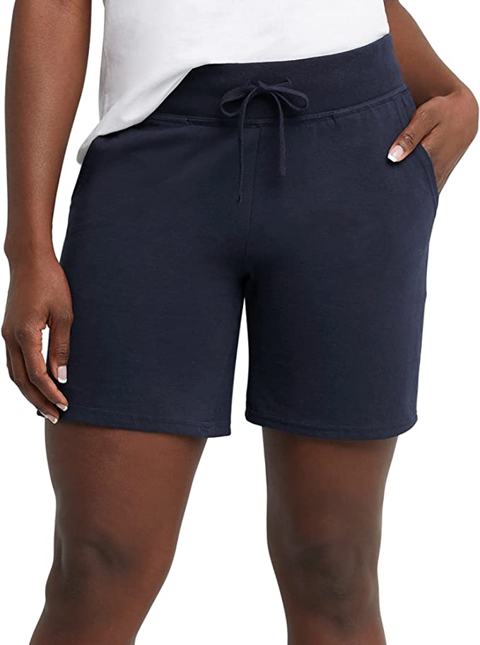 Women's Jersey Pocket Shorts, Drawstring Cotton Jersey Shorts, 7" Inseam