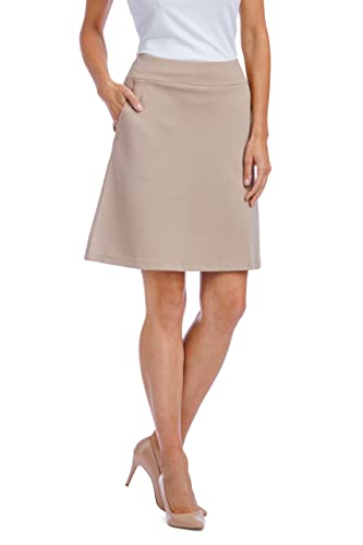 Women's Ecofabric Ponte Stretch A-Line Skirt with Side Pockets