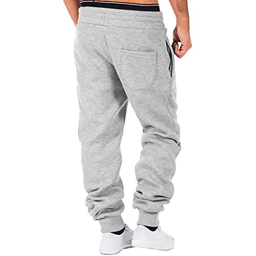 Jogging Pants Men's, Men's Casual Slim Fit Workout Running Bodybuilding Sweatpants with Zipper Pockets