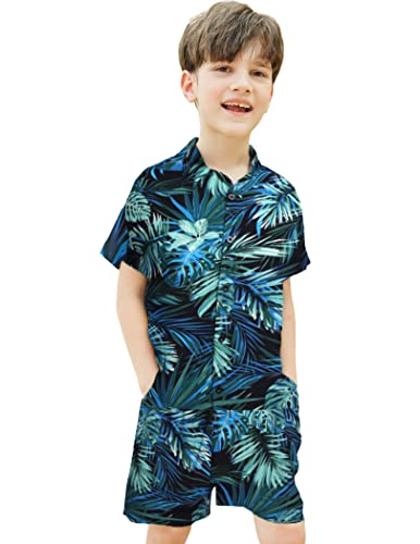 Men's Hawaiian Matching Set Summer Beach 2 Piece Outfits Flower Shirts and Shorts