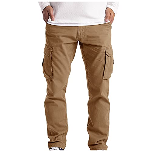 Cargo Pants for Men Stretchy Work Baggy Trousers Straight Leg Sweatpants Fishing Hiking Slacks