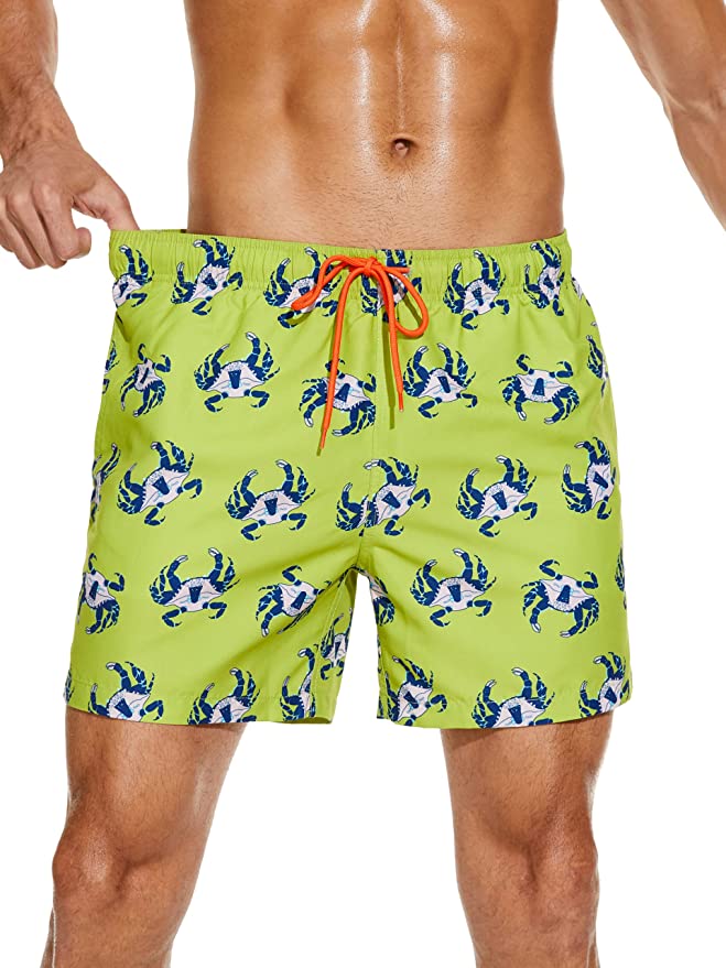 Mens Swim Trunks Quick Dry Beach Shorts with Mesh Lining Board Shorts Swimwear Bathing Suits Trunks with Pockets