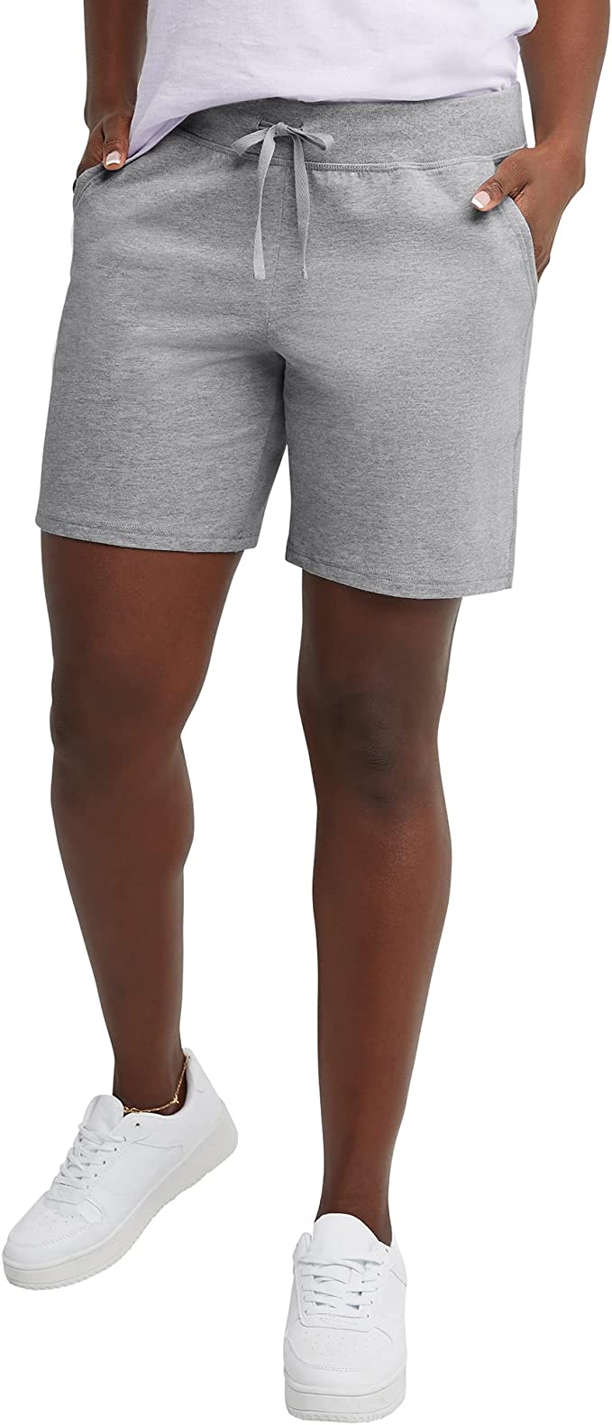 Women's Jersey Pocket Shorts, Drawstring Cotton Jersey Shorts, 7" Inseam