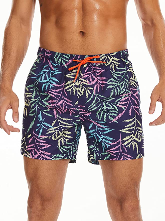 Mens Swim Trunks Quick Dry Beach Shorts with Mesh Lining Board Shorts Swimwear Bathing Suits Trunks with Pockets