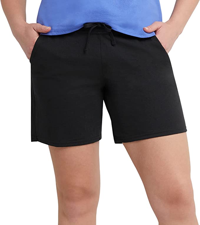 Women's Jersey Pocket Shorts, Drawstring Cotton Jersey Shorts, 7" Inseam