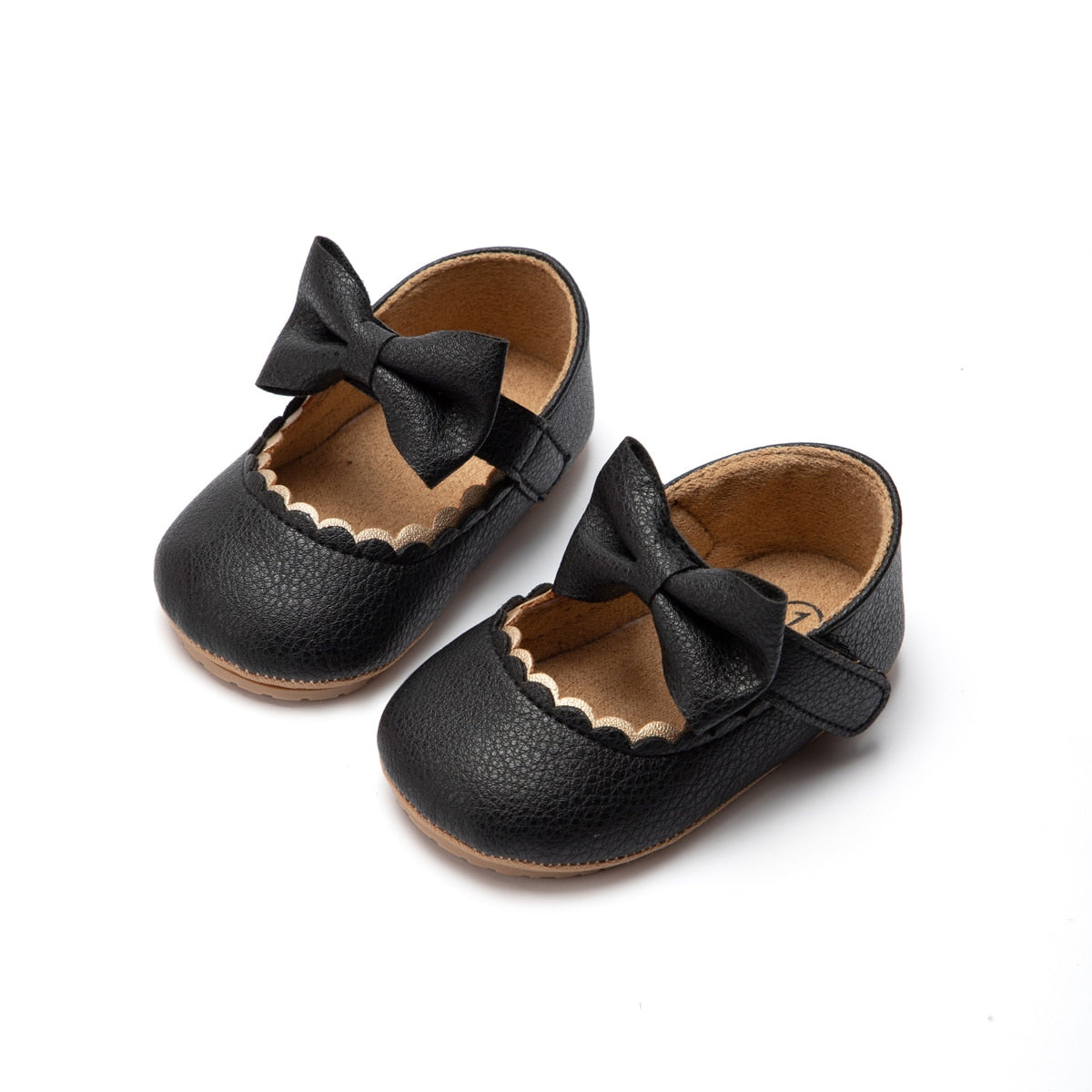 KIDSUN Baby Casual Shoes Infant Toddler Bowknot Non-slip Rubber Soft-Sole Flat PU First Walker Newborn Bow Decor Mary Janes - Rocket Family Shopping
