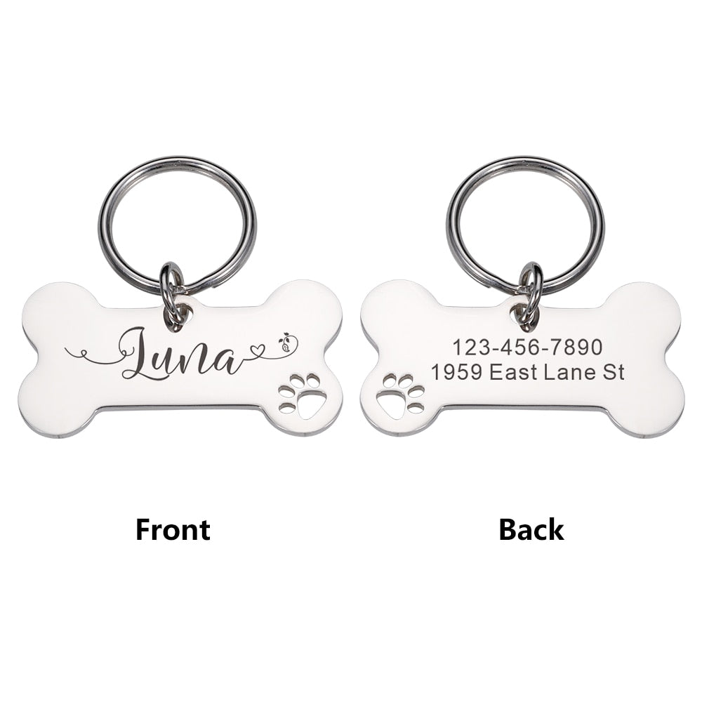 Personalized Pet  Dog Tags Shiny Steel Free Engraving Kitten Puppy Anti-lost Collars Tag for Dog Cat Nameplate Pet Accessoires - Rocket Family Shopping