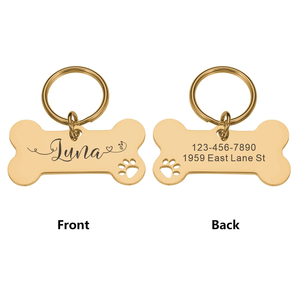 Personalized Pet  Dog Tags Shiny Steel Free Engraving Kitten Puppy Anti-lost Collars Tag for Dog Cat Nameplate Pet Accessoires - Rocket Family Shopping